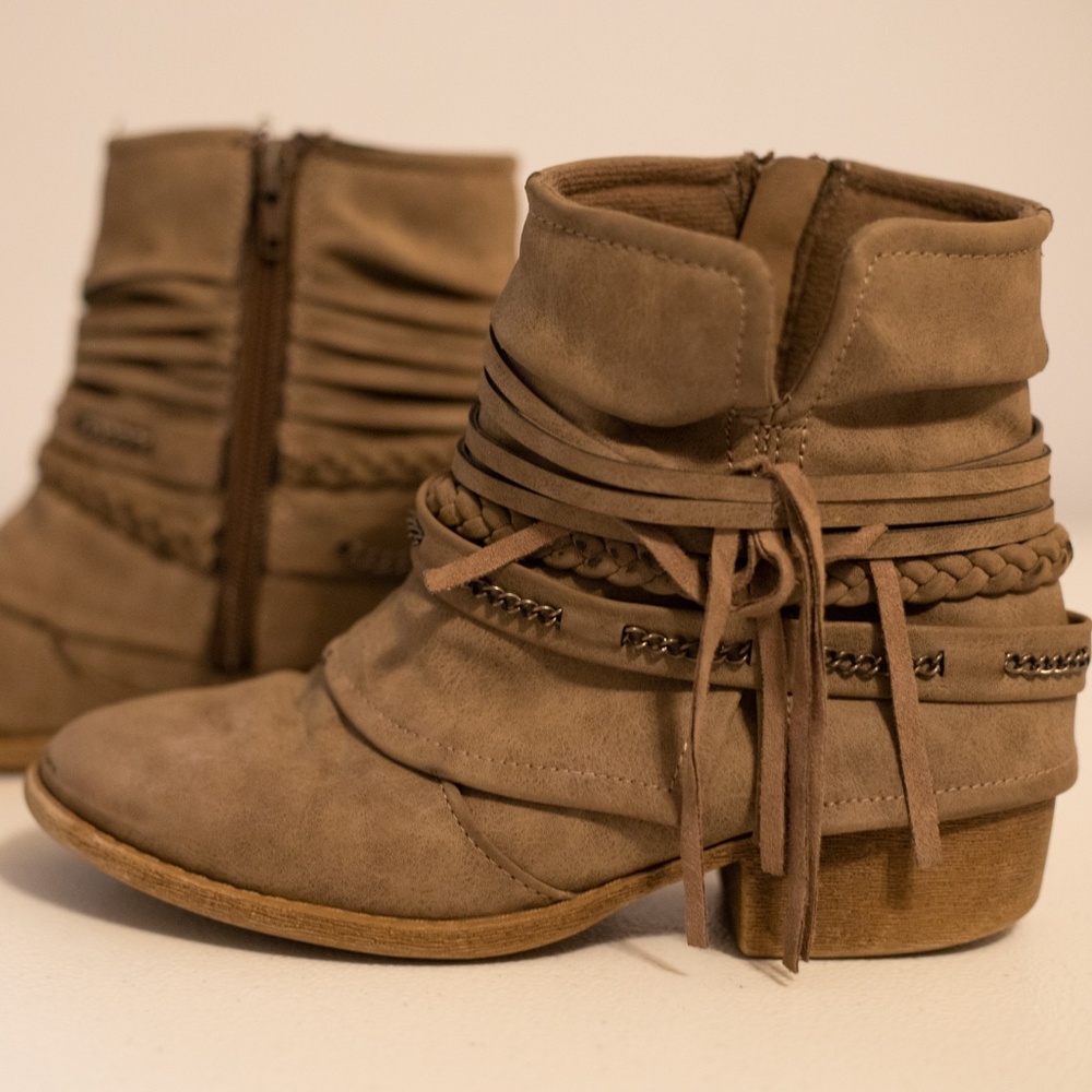 Jellypop Girls Ankle Boots Size 2 side zipper
